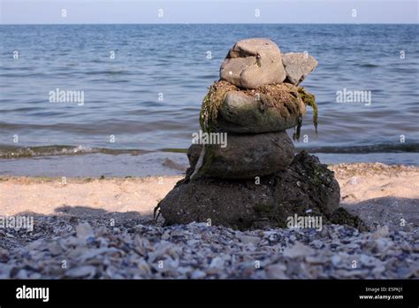 Pile Of Stones On The Beach Stock Photo Alamy