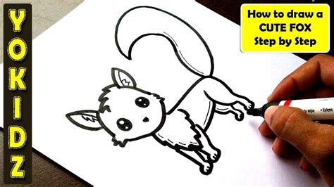 how to draw a cute fox step by step youtube