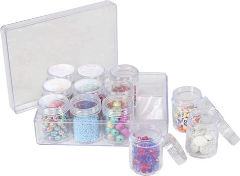 Everything Mary Plastic Bead Storage Box With 12 Removable And Stackable