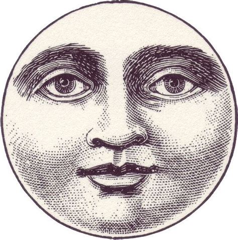 Full Moon Face Temporary Tattoo Moon Drawing Vintage Moon Vintage