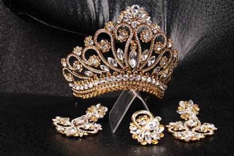 unique handmade princess tiara crown wedding tiara crystal gold tiara hand made for order