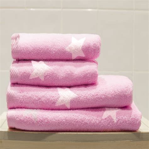 Stars Towels Pink Or Blue By The Fine Cotton Company