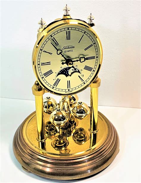 Vintage Sunbeam W Germany Moon Phase Anniversary Clock Quartz