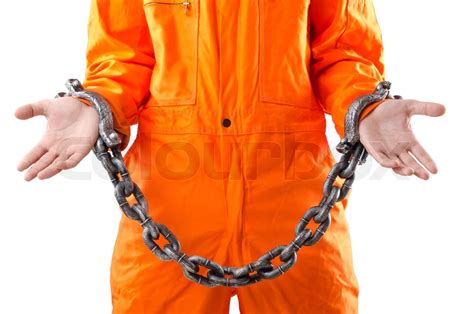 Criminal In Orange Robe In Prison Stock Image Colourbox
