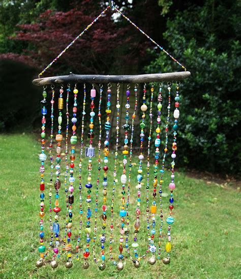 Hand Made Beaded Driftwood Wind Chime Ornament With Tibetan Etsy Uk