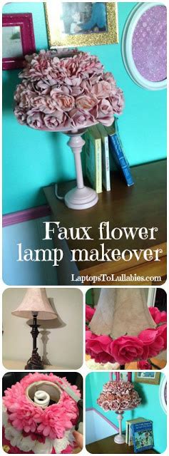 Faux Flower Lamp Makeover Heathers Handmade Life