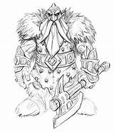 Warcraft Dwarf Drawing Iron Wrath Characters King Lich Getdrawings sketch template