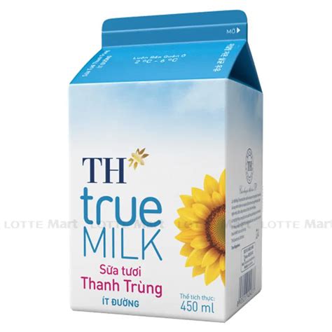 Sữa Tươi Thanh Trùng TH True Milk Ít Đường Hộp 450ML