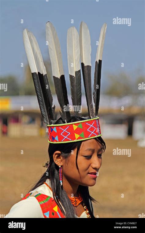 wancho woman tribe at namdapha eco cultural festival miao arunachal pradesh india stock