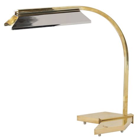 A lamp that looks cute even when it's off is an added bonus! Mid-Century Modern Casella Brass and Chrome Statement Desk ...