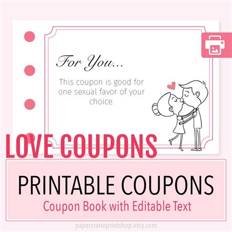 Naughty Coupons Naughty Coupon Book Sexy Coupons Love Etsy