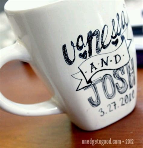 Diy Coffee Mug Write With Sharpie Pen Then Bake In Over For 30 Mins