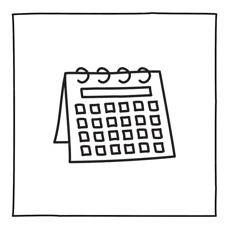 Premium Vector Doodle Calendar Schedule Icon Or Logo Hand Drawn With