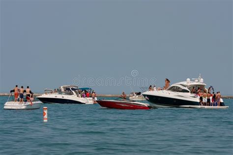 People Party On Boats In Lake Michigan Editorial Stock Photo Image Of