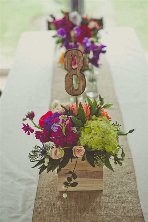 A rustic wedding theme is very. Rustic Wedding Centerpieces with Flowers, Table Numbers