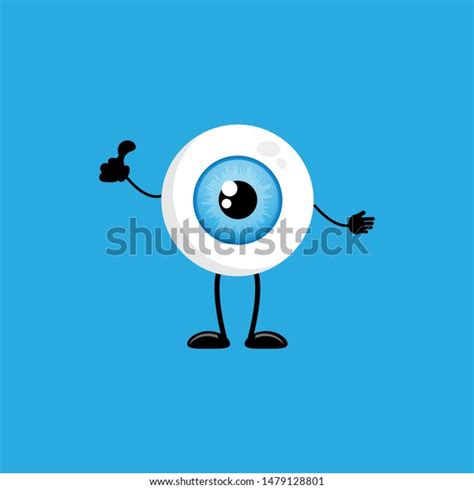 Cute Human Eyeball Organ Giving Thumb Stock Vector Royalty Free