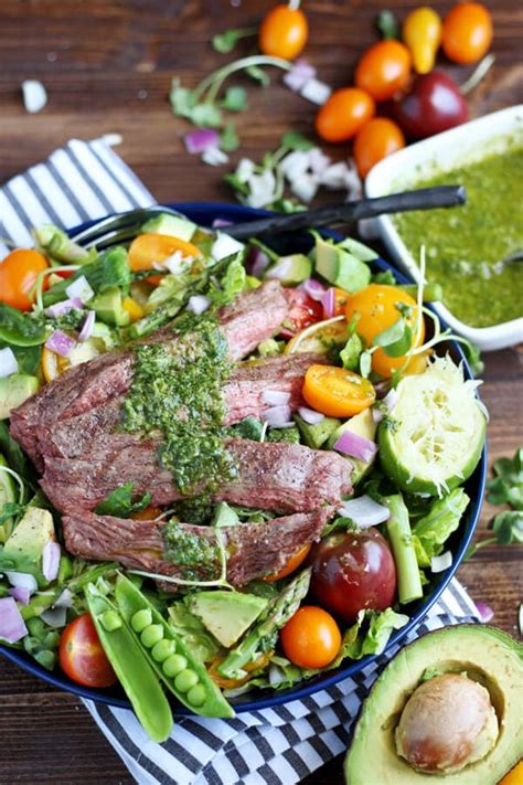 A good steak is like a little black dress: grilled flank steak summer salad cilantro lime vinaigrette - Oh Sweet Basil