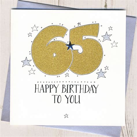 Handmade Sparkling 65th Birthday Card