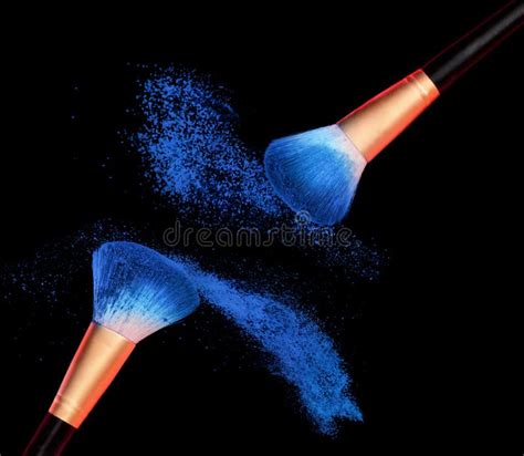 Makeup Brush And A Powder Spread Dust Stock Photo Image Of Elegance