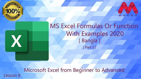 Ms Excel Formulas Or Function With Examples 2020 Ms Excel Tutorial