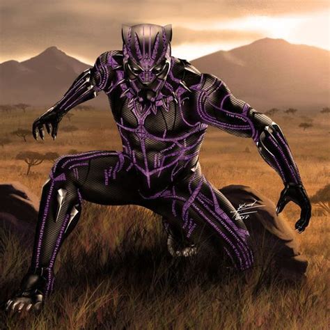 Black Panther With Vibranium Suit Black Panther Superhero Black