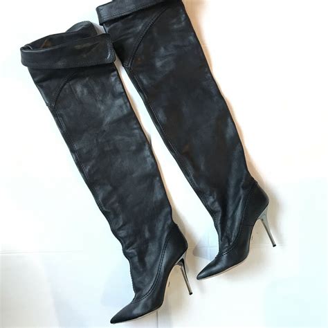 Ebay Leather Vintage Black Leather Thigh High Boots By Emilio Pucci Sell For 250