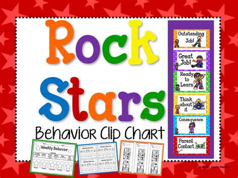Rock Stars Behavior Clip Chart For Students To Use With Their Own Name