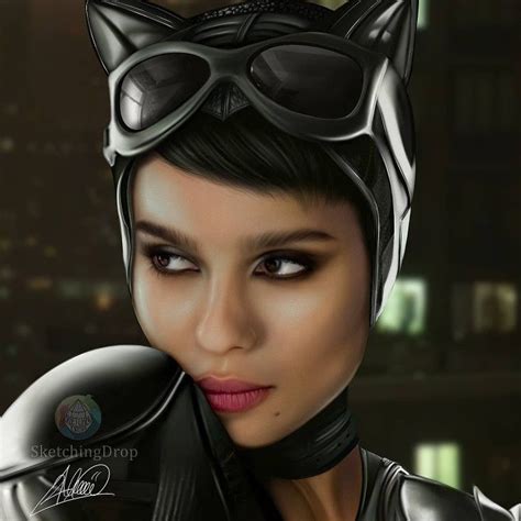 Zoe Kravitz As Catwoman Digital Art Painting Portrait Batman Upcoming