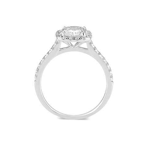 Elongated Radiant Cut Halo Diamond Engagement Ring Nuha Jewelers