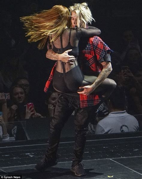 Justin Bieber Gets Hands On With Dancer And Goes Shirtless On First Night Of Tour Daily Mail