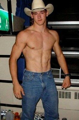 Shirtless Male Muscular Southern Tall Handsome Cowboy Nice Body Photo