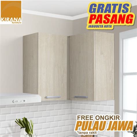 Biasanya dibuat berpasangan antara bawah dan atas sehingga menyisakan bagian tengah yang berfungsi sebagai meja dapur serbaguna. Jual Kirana Kitchen Set Denver Lemari Atas Sudut 2 Pintu ...
