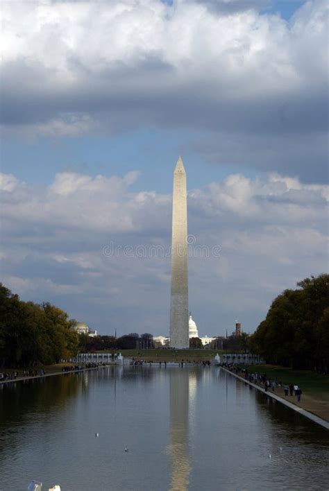 Washington Monument And Reflecting Pool Editorial Photography Image
