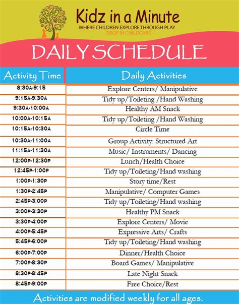 Daily Routine Schedule Template Lovely 11 Daily Schedule Templates Word