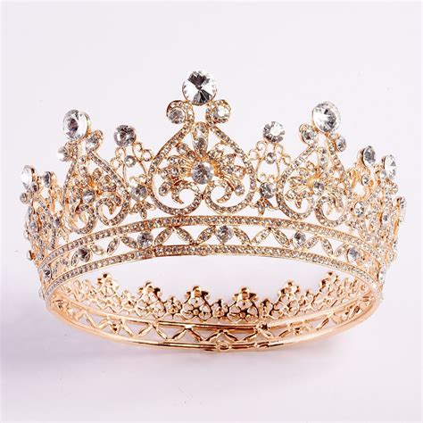 2019 Crystal Queen Crown Wedding Full Circle Pageant Tiara Bride Crown