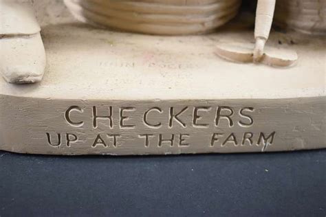John Rogers Checkers Up At The Farm Plaster Statue Bhd Auctions