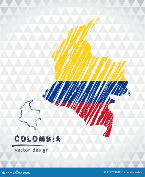Bandera De Colombia Mapa E Indicador Del Mapa Ilustracion Del Vector