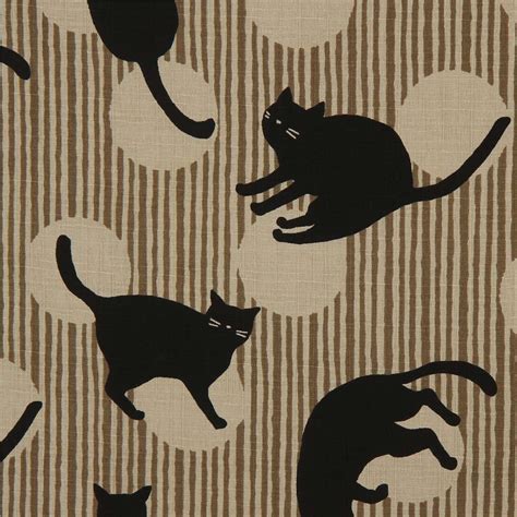 Beige Stripe Cosmo Dobby Black Cat Fabric Modes4u