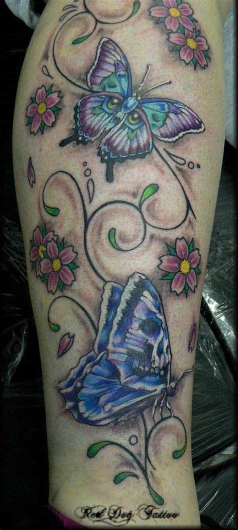 Butterflies, flowers and floral designs combine to make a beautiful