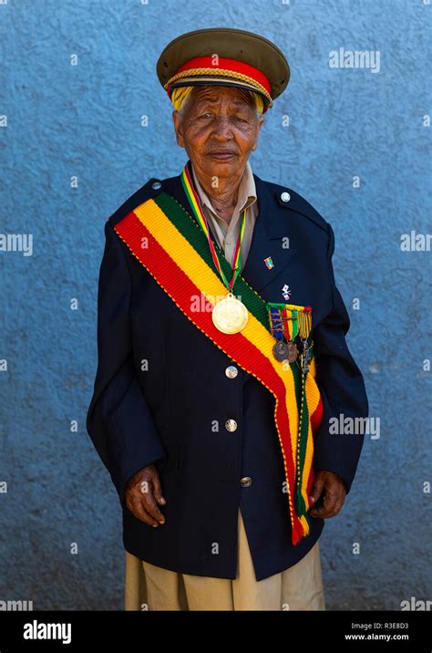 Veteran From The Italo Ethiopian War In Army Uniform Addis Abeba