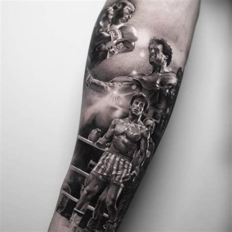 Tatouage Rocky réaliste sur avant bras Rocky tattoo Movie tattoos