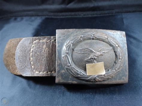 Original Ww2 German Belt Buckle With Leather 1858223578
