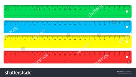 Rulers Centimeters Millimeters Vector Illustration Set เวกเตอร์สต็อก