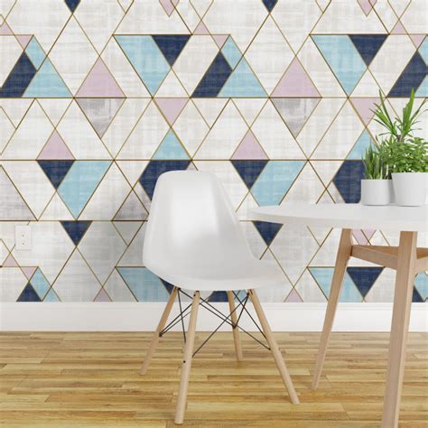Peel And Stick Removable Wallpaper Triangles Modern Boho Geometric Mod