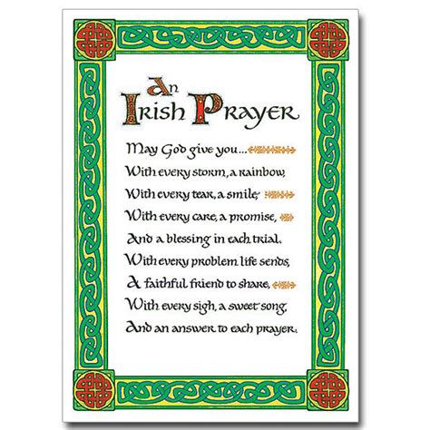 Irish Prayer Card St Patricks Guild