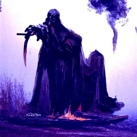 Grim Reaper Smoking In Hell Ai Generated Artwork Nightcafe Creator