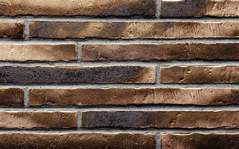 Download Wallpapers Long Bricks Brown Stone Background Bricks