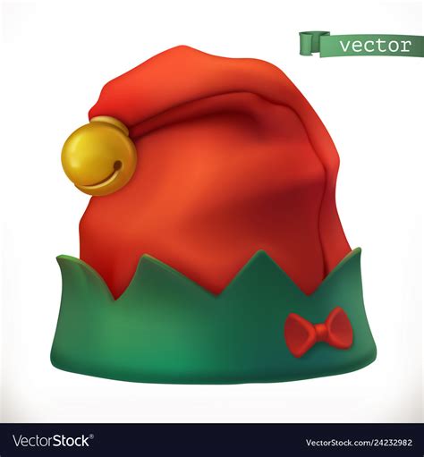 Download Christmas elf hat 3d icon Royalty Free Vector Image