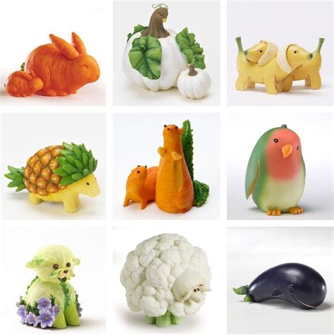 Fruit And Vegetable Animals Diy Food Presentation And Carving Ideas