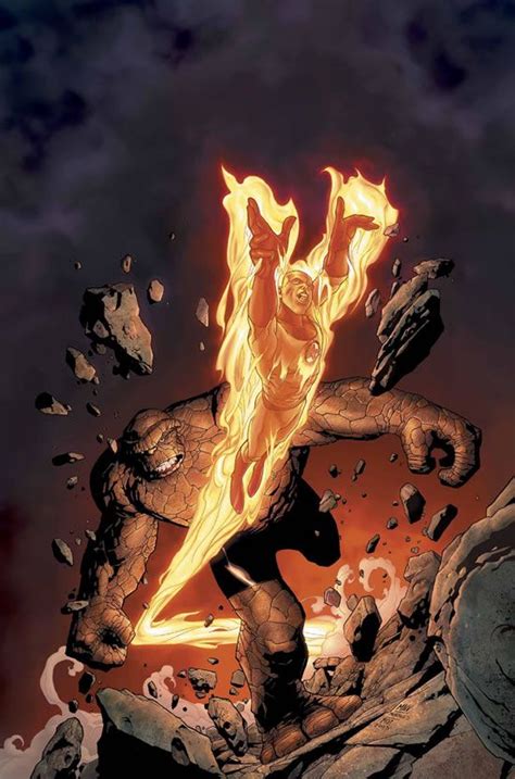 Human Torch And Thing Comic Book Characters Comic Character Marvel